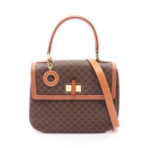 [중고] CELINE 마카담 턴락 2WAY 손가방 브라운/다크 브라운 PVC 코팅 캔버스 레더 마카담 턴락 2way 숄더백