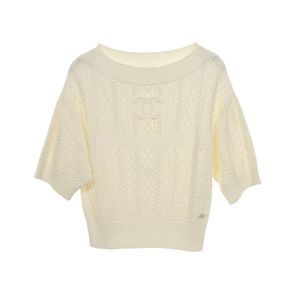 [중고] Chanel 샤넬 티셔츠/커트소 코코마크 버튼 니트 P76924K11083 코튼 니트 여성용 Used A