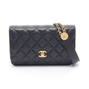 [중고] Chanel 샤넬 숄더백 마틀라세 AP2840 블랙 캐비어 스킨(그레인드 카프) 마틀라세 체인 월렛 여성용 Used A