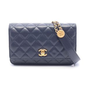 [중고] Chanel 샤넬 숄더백 마틀라세 AP2840 네이비 캐비어 스킨(그레인드 카프) 마틀라세 체인 월렛 여성용 Used A