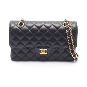 [중고] Chanel 샤넬 숄더백 마틀라세 W플랩 A01113 블랙 캐비어 스킨(그레인드 카프) 마틀라세 더블 플랩 체인 숄더백