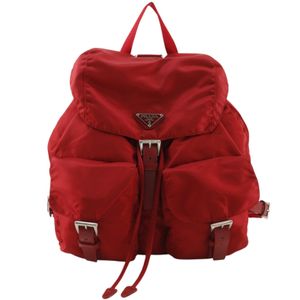 Prada 백팩/배낭 나일론 레드 숄더백, 토트백, 2way, A5 벨트 장식 여성용 [중고]