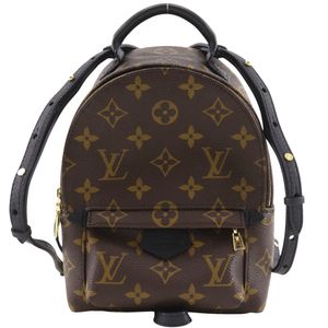 LOUIS VUITTONPalm Springs 迷你雙肩包，可作單肩背包/日用包使用，貨號 M44873，Monogram 帆布，2019 年款，棕色，貨號 CA4179。可斜背、肩背或手提。拉鍊開合。女士款。 [二手]