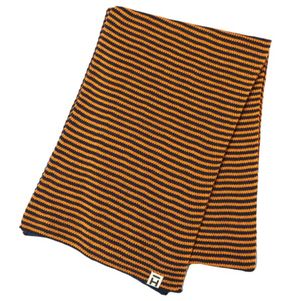 HEIMAT TEXTIL x BEAMS PLUS 25AW 별주 독일제 Scarf Fine Stripe 헤비 게이지 보더 머플러 38-45-0121-999 Rescue Orange 울 스카프【중고】【HEIMAT TEXTIL × BEAMS PLUS】