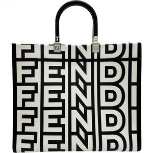 FENDI Sunshine Medium Marc Jacobs Collaboration 8BH386 2-Way Handbag/Tote Bag/Shoulder Bag Leather White/Black/Silver Hardware Women's [Used]