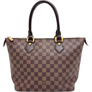 LOUIS VUITTON/ Louis Vuitton Saleya PM N51183 Damier Canvas Handbag PVC Braun Leather/Gold Hardware Women's [Used]