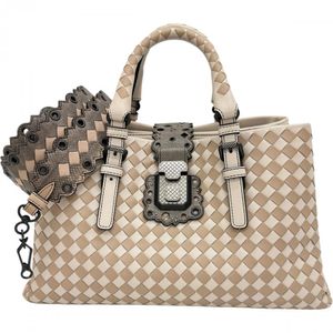 BOTTEGA VENETA Roma Bag, Intrecciato, 2-Way Shoulder/Handbag, Leather, Ivory/Beige, Women's [Pre-owned]