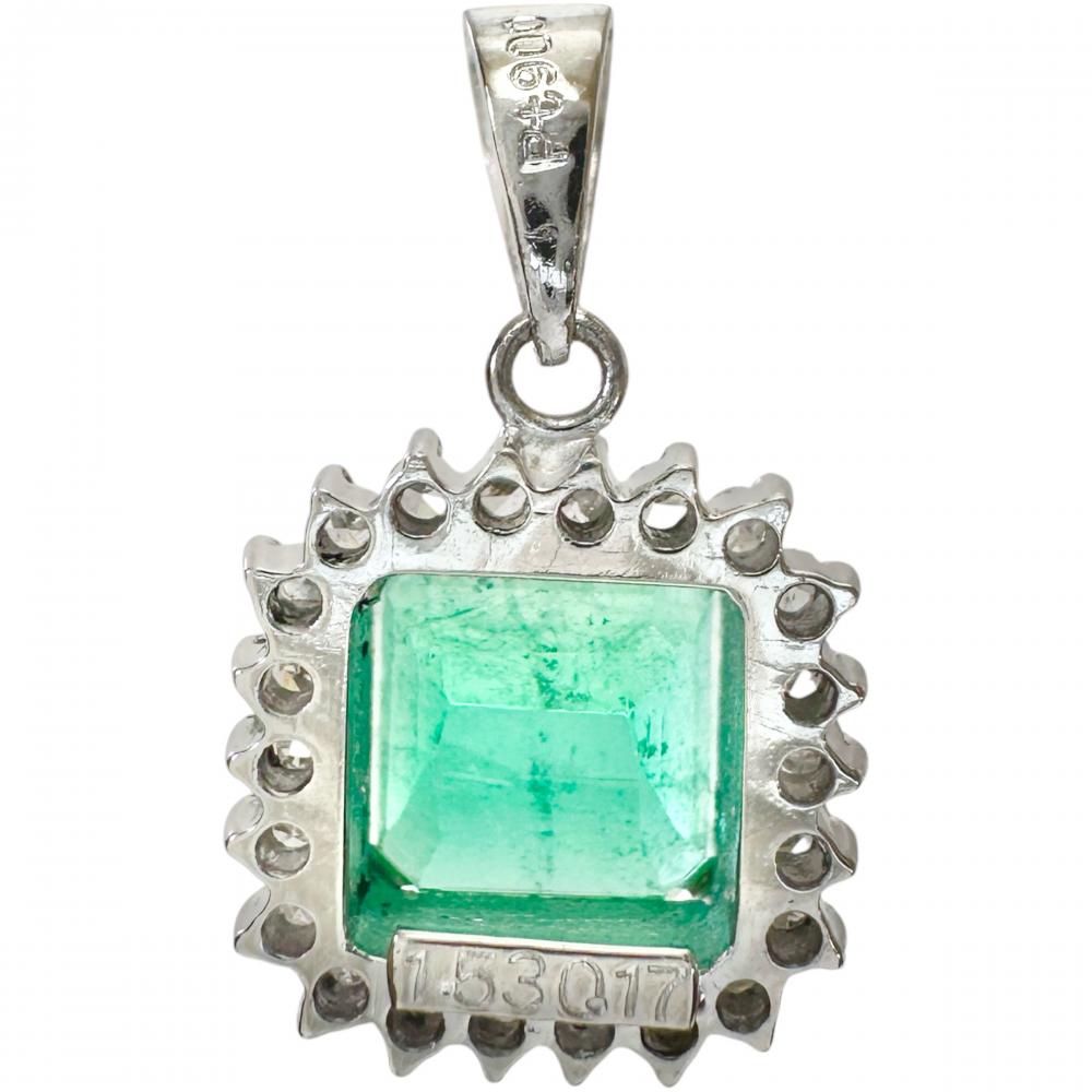 エメラルド 1.53ct ダイヤモンド 0.17ct ペンダントトップ Pt900