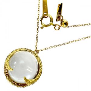Quartz and Diamond Necklace, 18K Gold, 4.0g, 66cm, Women's [Used]