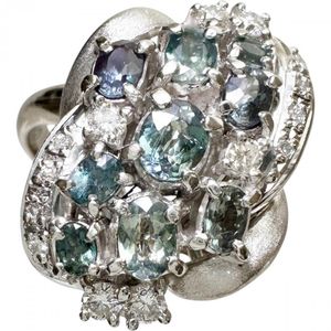 Size 14.5, Alexandrite 1.20ct, Diamond 0.23ct, Platinum 900, 9.8g, Women's Ring [Used]
