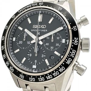 SEIKO Prospex Speedtimer SBEC027/8R48-00V0 Watch, Stainless Steel, Automatic Movement, Black Dial/Silver Strap, Men's, with Warranty/Box. [Used]