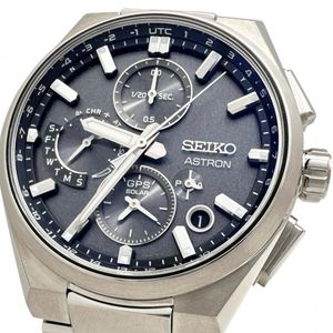 SEIKO Astron Nextar GPS SBXC163/5X83-0AE0-1 Watch, Titanium, Solar Powered, Radio Controlled, Gray Dial/Silver Strap, Men's, with Warranty/Box. [Used]