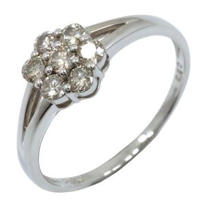 Size 16 Ring, Platinum 900 with 0.50g Diamond, Approx. 2.8g, Women's [Used]