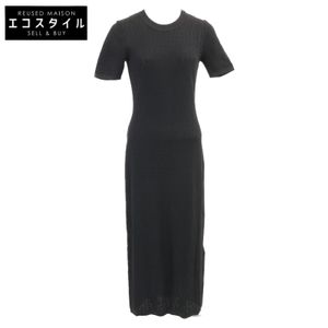 FENDI [Excellent Condition/Domestic Genuine/2024 Model] FZDD59 Zucca Pattern Short Sleeve Midi Dress / 40 [Pre-owned]