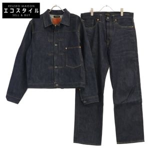RRL [สภาพดีเยี่ยม/ของแท้ในประเทศ/26SS] 782P11644001/11645001 JAPAN WOVEN 1944 WWII Model TYPE 1 JACKET/DENIM PANTS ชุดสูท แจ็กเก็ตไซส์ M/กางเกงไซส์ 32 [มือสอง]