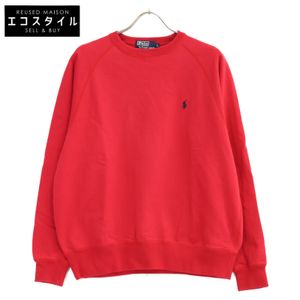 เสื้อสเวตเตอร์แขนยาวคอกลมสีแดง Polo Ralph Lauren ปักลายม้า ไซส์ L [มือสอง]