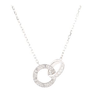 [Pre-owned] Cartier Love Circle Necklace B7216300 K18 White Gold