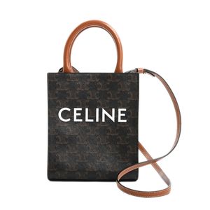 【二手】Celine CELINE迷你直款 Cabas 肩背包 194372 Triomphe 帆布棕褐色