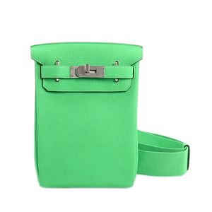 [Unused] Hermes Kelly Akkad PM Body Bag, Veau Crispe Togo Vert Comic