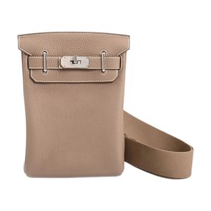 [Used] Hermes Kelly Accad PM Body Bag, Veau Crispe Togo, Etoupe