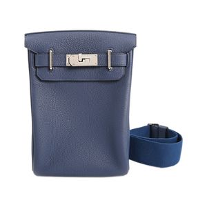 [Pre-owned] Hermes Kelly Akkad PM Body Bag, Veau Crispe Togo, Blue Navy
