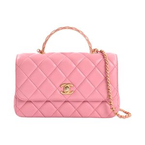 [Used] Chanel CHANEL Handbag top Handle Flap Bag AS4233 Lambskin Pink