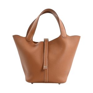 [全新未使用] 愛馬仕 Picotin Lock MM 手提包，Taurillon Clemence 皮革，金色