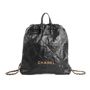 [중고] Chanel 샤넬 백팩/배낭 CHANEL22 라지 백팩 AS3313 카프스킨 블랙