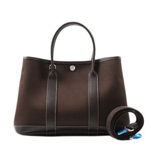 [Used] Hermes Garden Party TPM Handbag, Toile Officier/Negonda Ebene