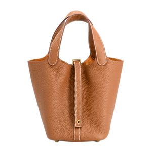 [Pre-owned] Hermes Picotin Lock PM Handbag, Taurillon Clemence Leather, Gold