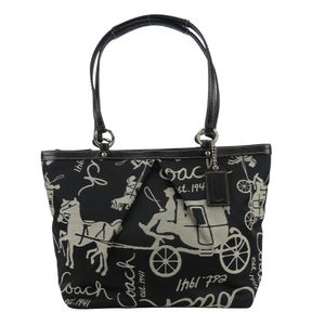 Coach Horse & Carriage Tote Bag, Canvas & Leather [Used]