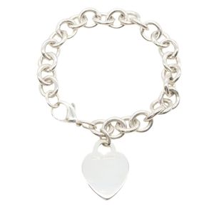 [Used] Tiffany & Co. Heart Tag Bracelet, Wrist Circumference 17.5cm, Sterling Silver 925, Women's, Used A