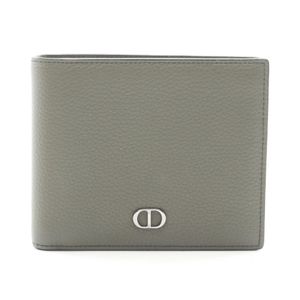 [Used] Dior CD Icon Bi-fold Wallet, Olive Leather, Men's, Used B