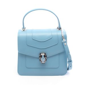 [중고] BVLGARI 손가방 세르펜티 포에버 탑 핸들 2WAY 스모크 블루 레더 세르펜티 포에버 탑 핸들 백