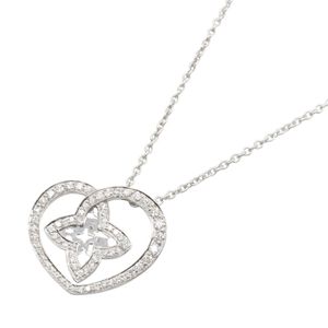 [Pre-owned] Louis LOUIS VUITTON Pendant Coeur Diamond Necklace, Neck size 41/43.5cm, K18WG (White Gold), Diamond Pendant Coeur Diamond Necklace