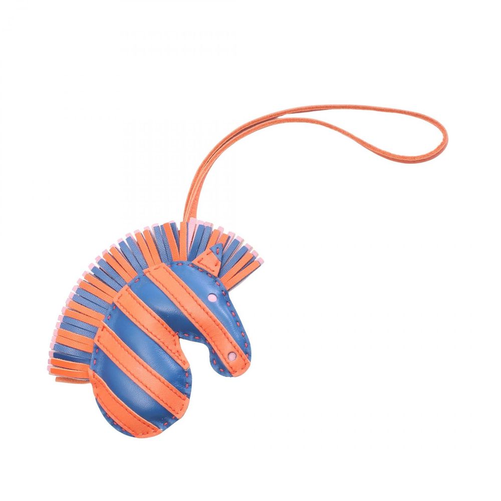 [Used] Hermes Charm Gigi Savannah Blue France/Orange Poppy/Leather Gigi Savannah Blue France/Orange Poppy/Mauve Silk