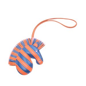 [Used] Hermes Charm Gigi Savannah Blue France/Orange Poppy/Leather Gigi Savannah Blue France/Orange Poppy/Mauve Silk