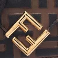 [Used] FENDI Tri-fold Wallet FF Diamond 8M0480 Braun/Black Leather FF Diamond Tri-fold Wallet Women's Used A