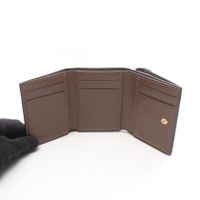 [Used] FENDI Tri-fold Wallet FF Diamond 8M0480 Braun/Black Leather FF Diamond Tri-fold Wallet Women's Used A