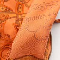 【二手】Hermes 爱马仕 Soie-Cool 22 BRIDES de GALA 单肩包/斜挎包 橙色系 真丝 女士 Used A