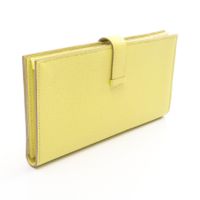[Used] Hermes HERMES Bi-fold Long Wallet Bearn Soufflet Lime Lime Other Bearn Soufflet Lime Ladies Used A