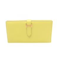 [Used] Hermes HERMES Bi-fold Long Wallet Bearn Soufflet Lime Lime Other Bearn Soufflet Lime Ladies Used A