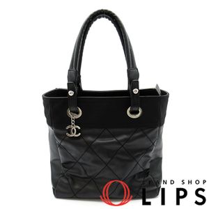 Chanel 샤넬 파리 비아리츠 토트 PM A34208 코팅 캔버스/레더 여성용 토트백
 블랙【중고】