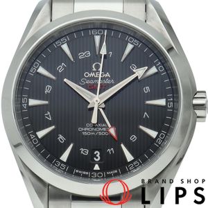 OMEGA 씨마스터 아쿠아테라 150M 코액시얼 GMT 43mm Seamaster Aqua Terra Co-Axial Master Chronometer GMT 231.10.43.22.01.001 박스 보증서 SS 남성용 시계 블랙 폴리싱 완료 최상급 컨디션 【중고】