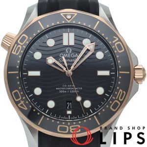 Omega Seamaster Diver 300M Co-Axial 42mm Master Chronometer 210.22.42.20.01.002 Box, Warranty Card, 18K Pink Gold/Stainless Steel/Rubber Strap, Men's Watch, Black, Polished, Excellent Condition [Used]