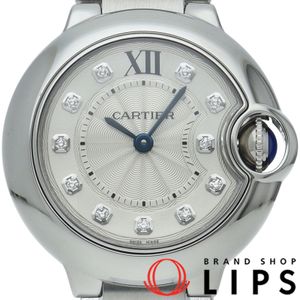 Cartier 발롱 블루 드 까르띠에 SM 워치 28mm 11P 다이아몬드 WE902073 보증서 포함 SS 여성용 시계 실버 폴리싱 완료 최상급 컨디션 【중고】