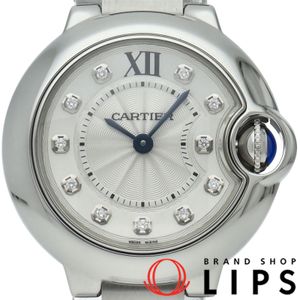 Cartier 발롱 블루 드 까르띠에 SM 워치 28mm 11P 다이아몬드 WE902073 박스 보증서 포함 SS 여성용 시계 실버 폴리싱 완료 최상급 컨디션 【중고】