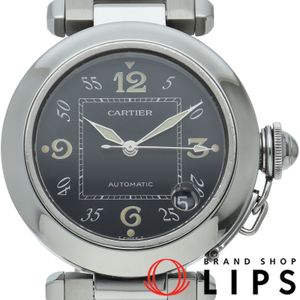 Cartier 파샤 C 워치 Pasha C Date W31043M7 박스 보증서 SS 남성용 시계 블랙 폴리싱 완료 최상급 컨디션 【중고】