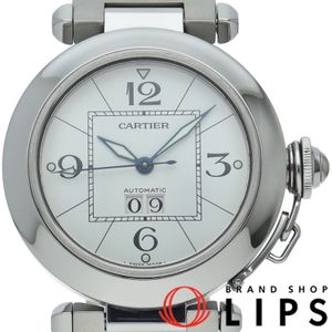 Cartier 파샤C 빅데이트 워치 Pasha C Big Date W31055M7 SS 남성용 시계 화이트 폴리싱 완료 미품 【중고】