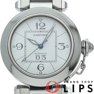 Cartier 파샤C 빅데이트 워치 Pasha C Big Date W31055M7 박스 보증서 SS 남성용 시계 화이트 폴리싱 완료 미품 【중고】